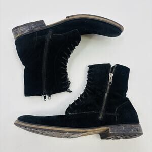 Emanuel Castro Boots Size 44 Mens Black Suede US Size 10 Flaw Designer